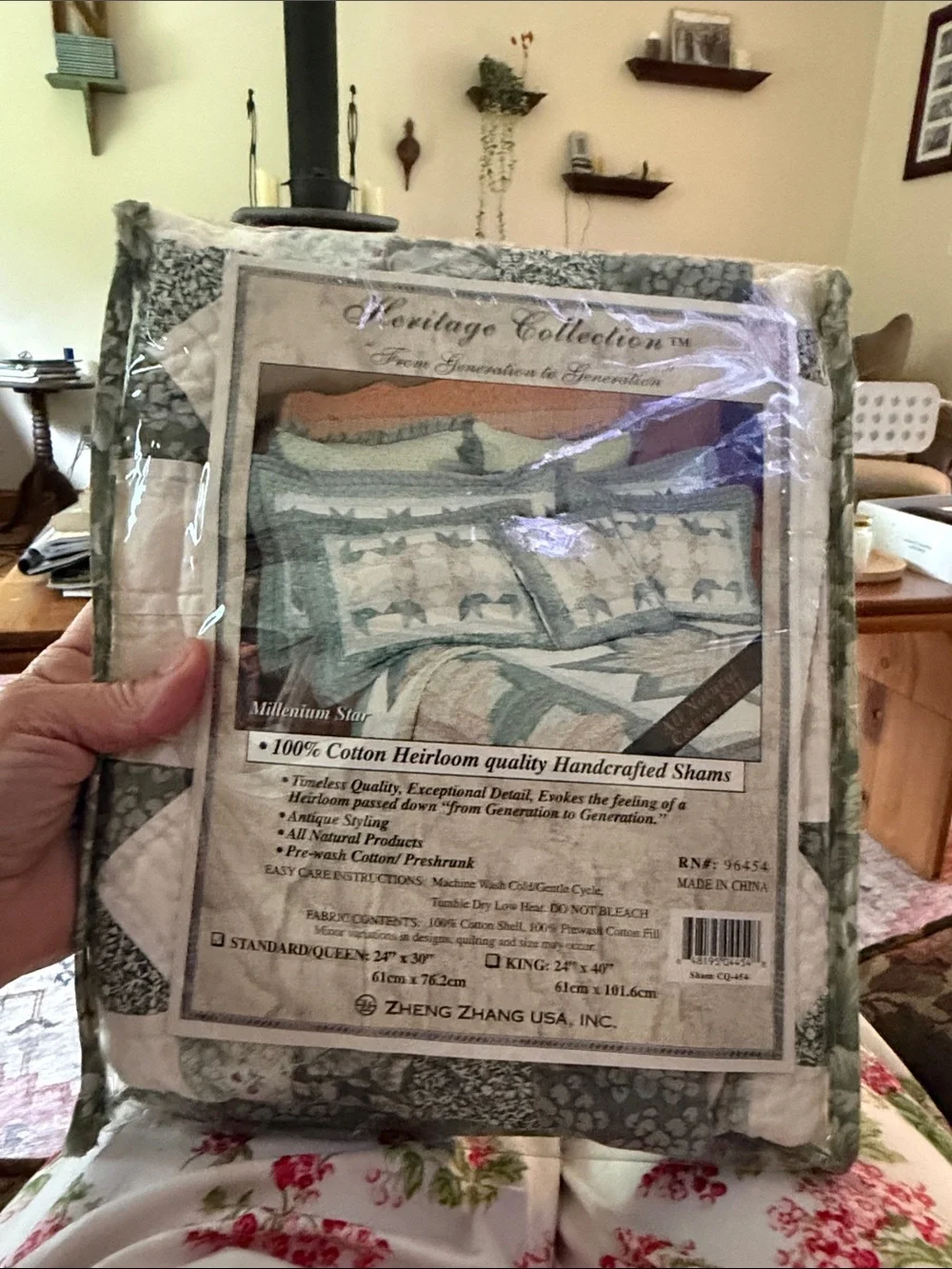 Heritage Collection Millennium Star Quilted Pillow Shams NIP Set of 2 100% Cotto